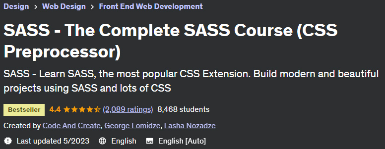 SASS - The Complete SASS Course (CSS Preprocessor)