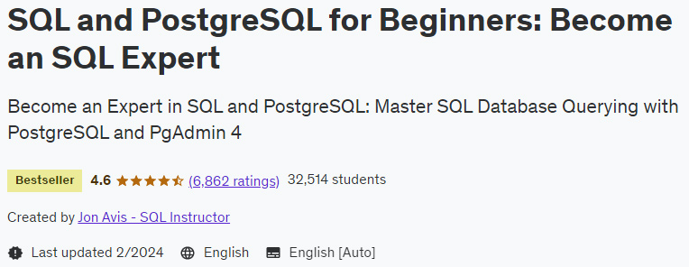 SQL and PostgreSQL for Beginners: Become an SQL Expert