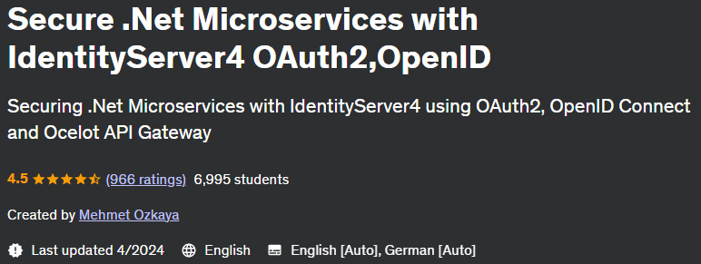 Secure .Net Microservices with IdentityServer4 OAuth2, OpenID