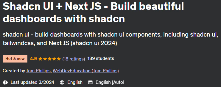 Shadcn UI + Next JS - Build beautiful dashboards with shadcn