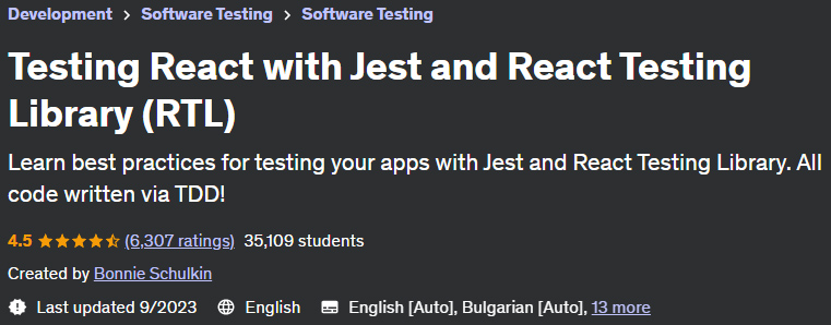 Testing React with Jest and React Testing Library (RTL)