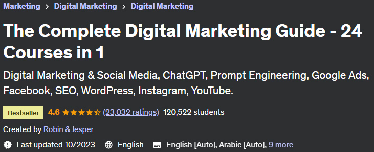 The Complete Digital Marketing Guide - 24 Courses in 1