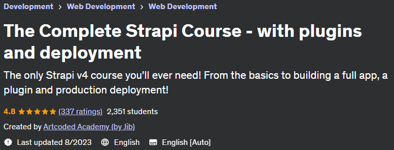 The Complete Strapi Course - with plugins and deployment