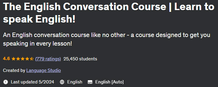 The English Conversation Course  Learn to speak English!