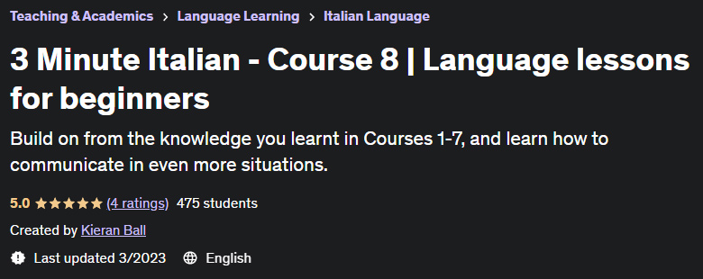 3 Minute Italian - Course 8 |  Language lessons for beginners