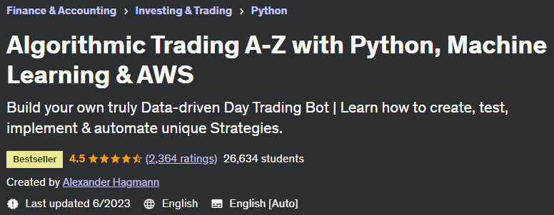 Algorithmic Trading AZ with Python, Machine Learning & AWS