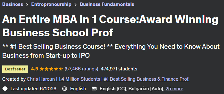 An Entire MBA in 1 Course: Award Winning Business School Prof
