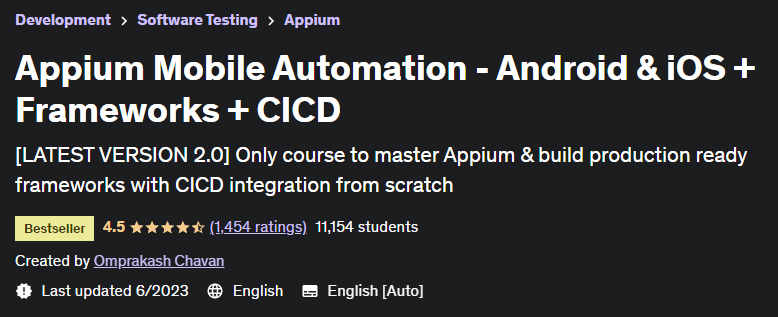 Appium Mobile Automation - Android & iOS + Frameworks + CICD