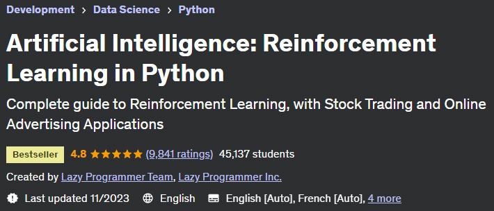 Artificial Intelligence: Reinforcement Learning in Python