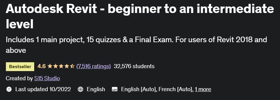 Autodesk Revit - beginner to an intermediate level