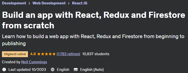 Build an app with React, Redux and Firestore from scratch