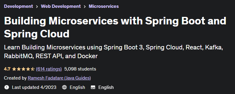 Building Microservices with Spring Boot and Spring Cloud