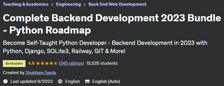 Complete Backend Development 2023 Bundle - Python Roadmap