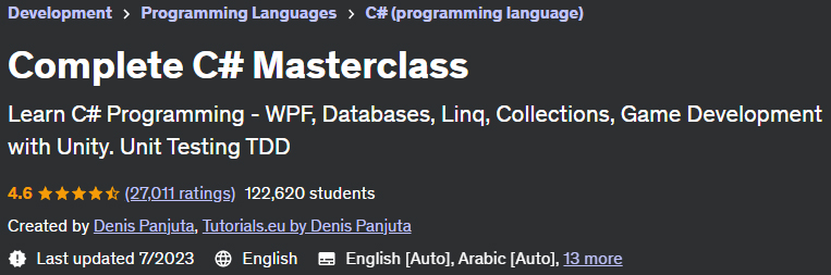 Complete C# Masterclass