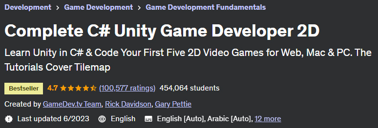 Complete C# Unity Game Developer 2D