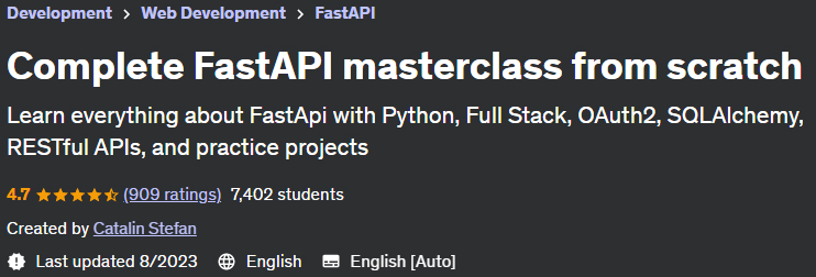 Complete FastAPI masterclass from scratch