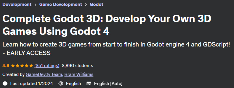 Complete Godot 3D: Develop Your Own 3D Games Using Godot 4