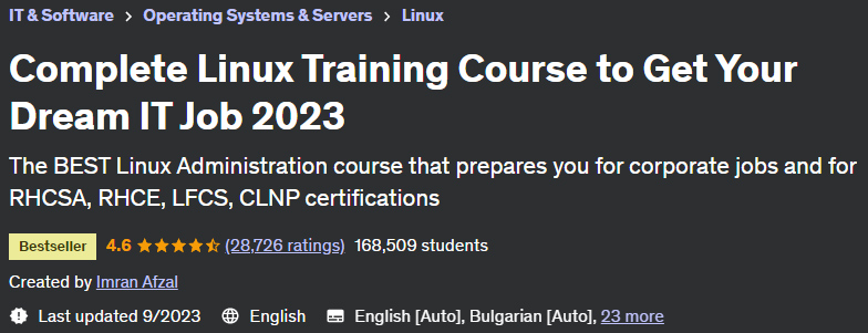 Complete Linux Training Course to Get Your Dream IT Job 2023