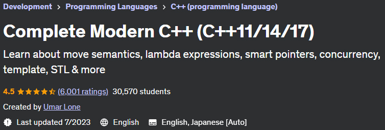 Complete Modern C++ (C++11/14/17)