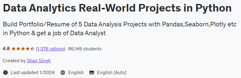 Data Analytics Real-World Projects in Python