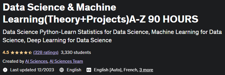 Data Science & Machine Learning (Theory+Projects)AZ 90 HOURS