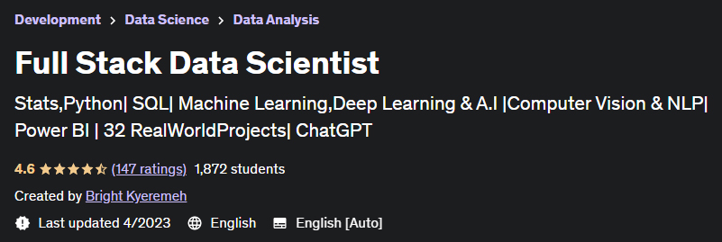 Full Stack Data Scientist