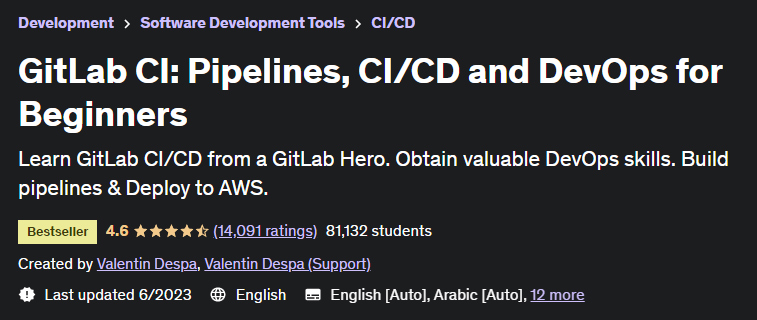 GitLab CI: Pipelines, CI/CD and DevOps for Beginners