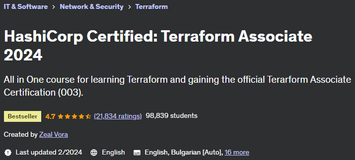 HashiCorp Certified: Terraform Associate 2024