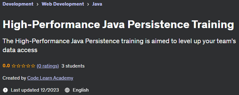 High-Performance Java Persistence Training