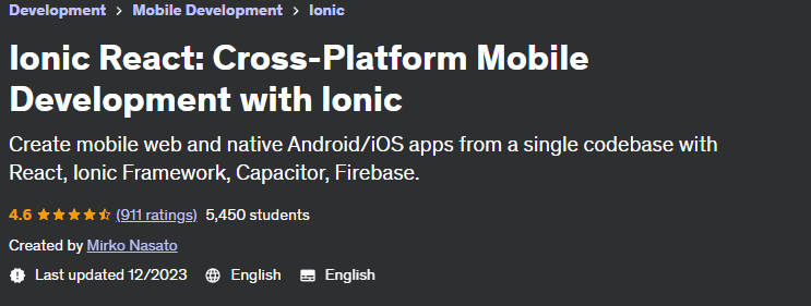 Ionic React: Cross-Platform Mobile Development with Ionic