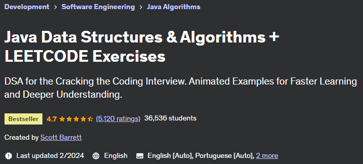 Java Data Structures & Algorithms + LEETCODE Exercises