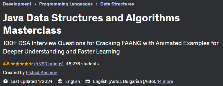 Java Data Structures and Algorithms Masterclass