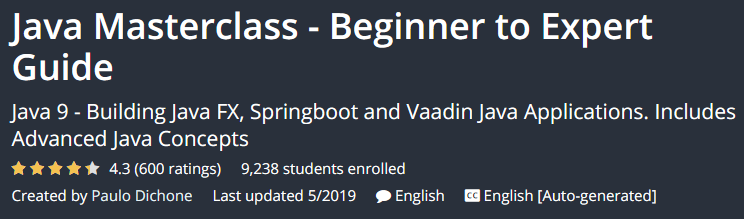 Java Masterclass - Beginner to Expert Guide