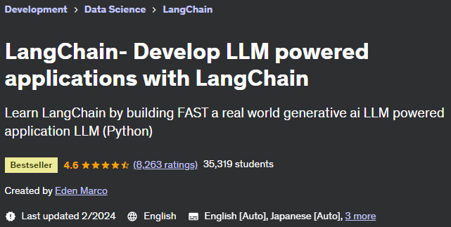 LangChain - Develop LLM powered applications with LangChain