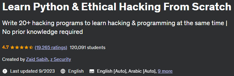 Learn Python & Ethical Hacking From Scratch