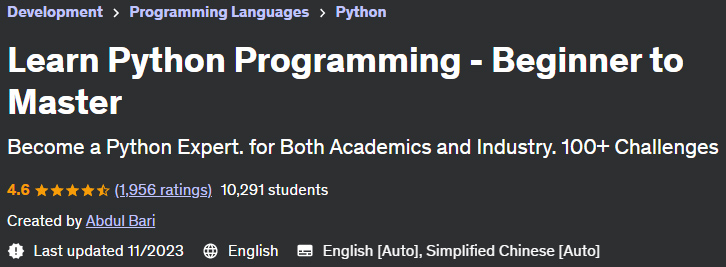 Learn Python Programming - Beginner to Master