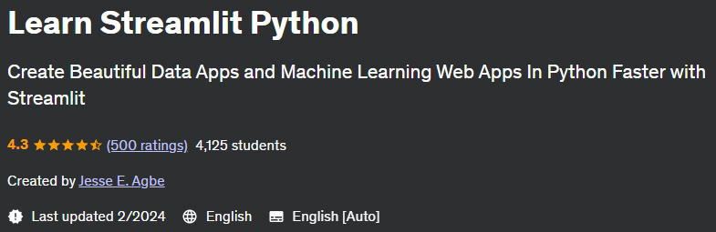 Learn Streamlit Python