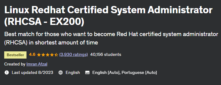 Linux Redhat Certified System Administrator (RHCSA - EX200)