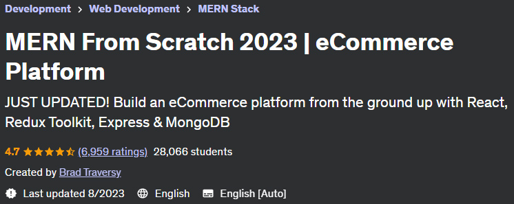 MERN From Scratch 2023 |  eCommerce Platform