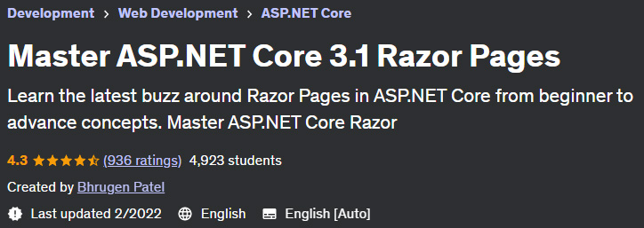 Master ASP.NET Core 3.1 Razor Pages