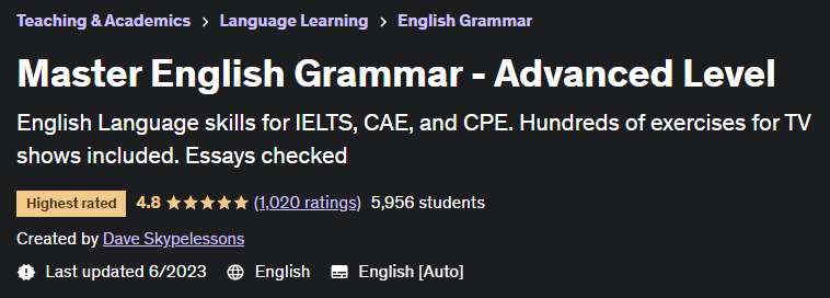 Master English Grammar - Advanced Level