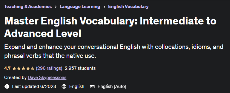 Master English Vocabulary Intermediate to Advanced Level