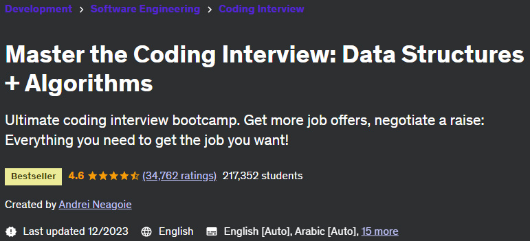 Master the Coding Interview: Data Structures + Algorithms