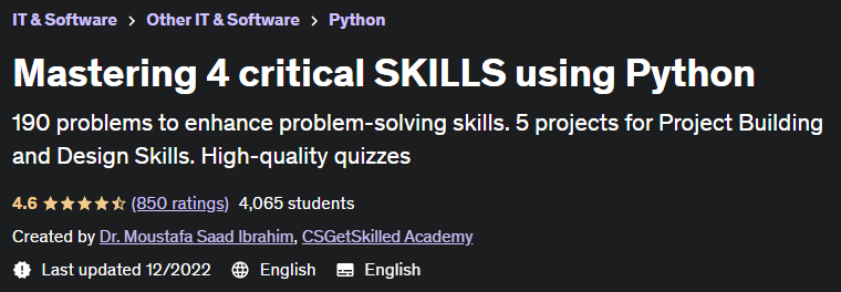 Mastering 4 critical skills using Python