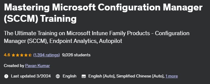 Mastering Microsoft Configuration Manager (SCCM) Training