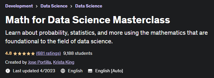 Math for Data Science Masterclass