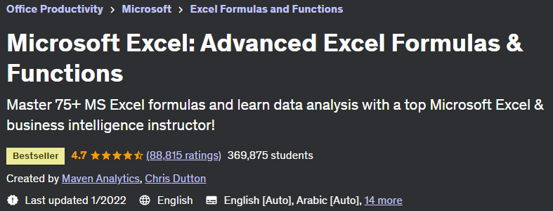 Microsoft Excel: Advanced Excel Formulas & Functions