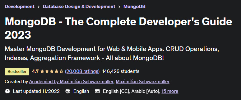 MongoDB - The Complete Developer's Guide 2023