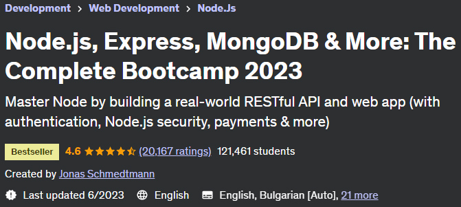 Node.js, Express, MongoDB & More The Complete Bootcamp 2023