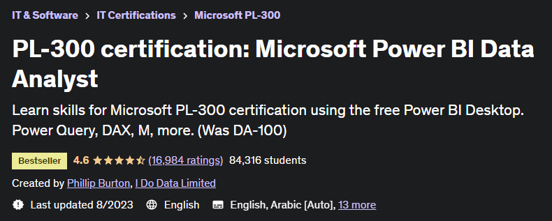 PL-300 certification: Microsoft Power BI Data Analyst